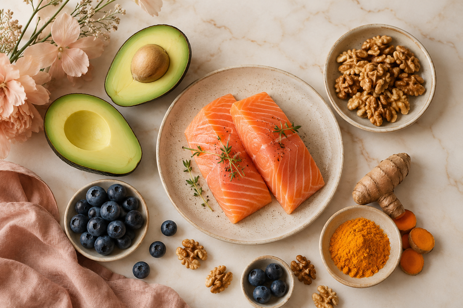 Alimentos antiinflamatorios para la piel nutrición